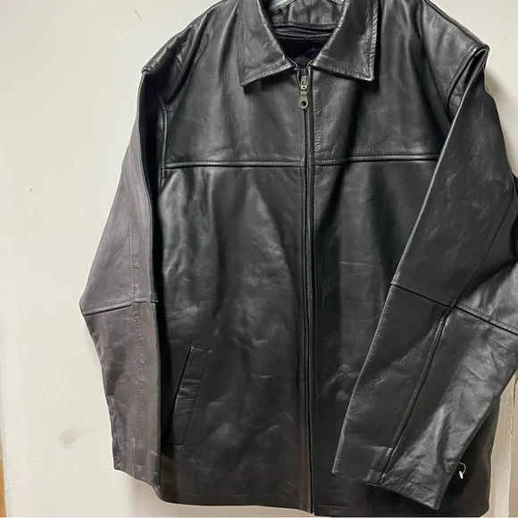 Nexus Men’s Genuine Leather Black Jacket with removable faux fur Liner XL - Picture 1 of 7